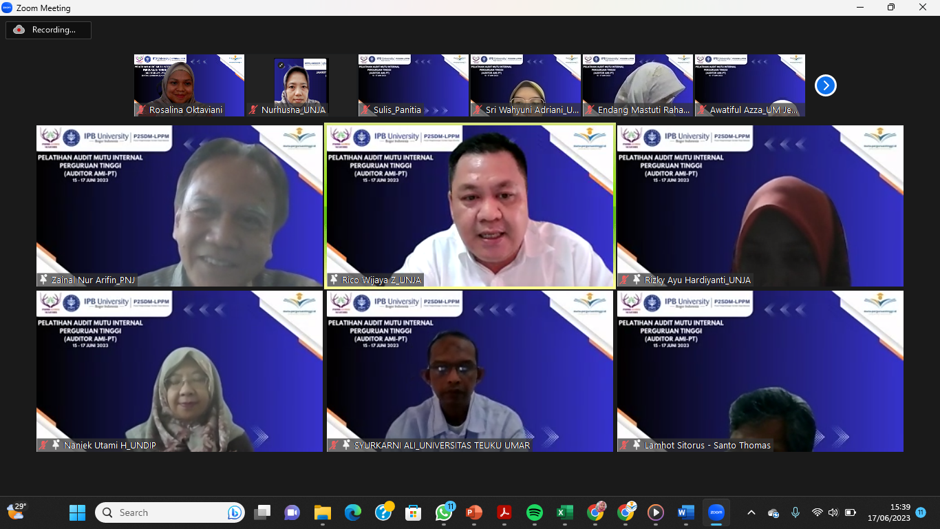 PELATIHAN DAN SERTIFIKASI AUDITOR MUTU INTERNAL (AMI-PT)