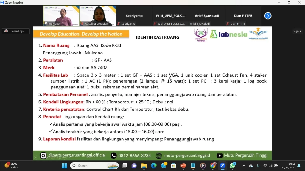 WEBINAR NASIONAL : OPTIMALISASI INSTRUMEN AAS MENUJU AKREDITASI ISO/IEC 17025:2017