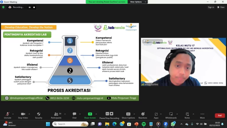 WEBINAR NASIONAL : OPTIMALISASI INSTRUMEN GC/GC-MS MENUJU AKREDITASI ISO/IEC 17025:2017