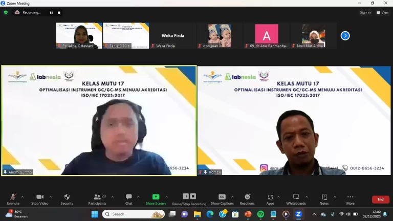 WEBINAR NASIONAL : OPTIMALISASI INSTRUMEN GC/GC-MS MENUJU AKREDITASI ISO/IEC 17025:2017