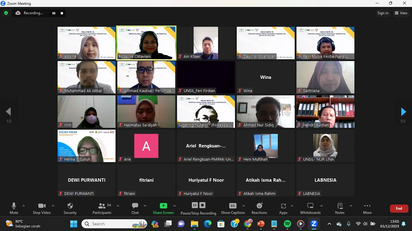 WEBINAR NASIONAL : PENDIRIAN LABORATORIUM LINGKUNGAN DAN AKREDITASI ISO/IEC 17025:2017