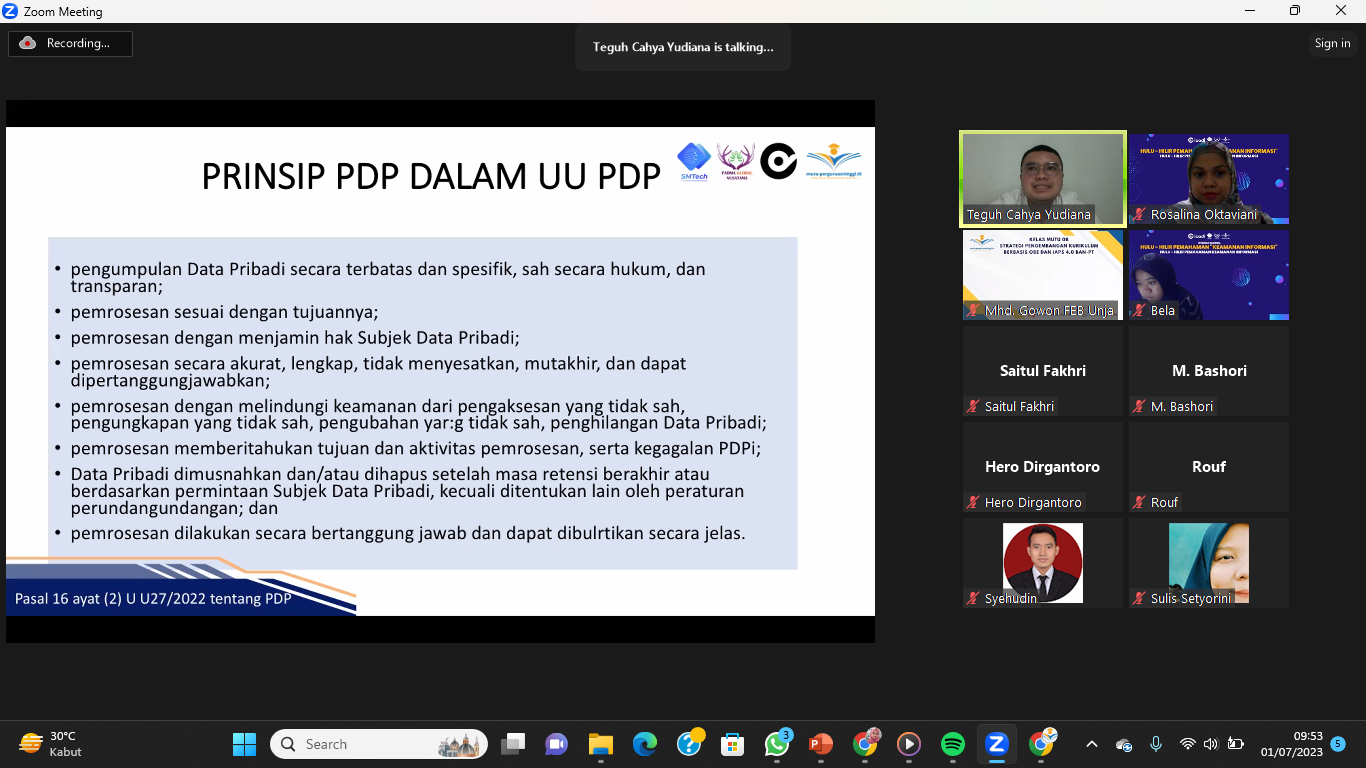WEBINAR HULU-HILIR PELINDUNGAN DATA PRIBADI