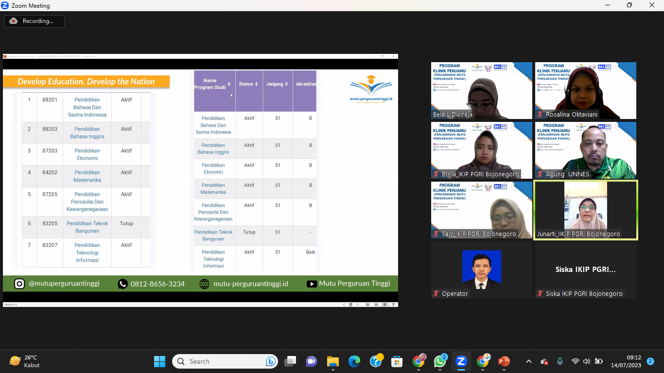 PENYELENGGARAAN KLINIK PENJAMINAN MUTU DENGAN IKIP PGRI BOJONEGORO