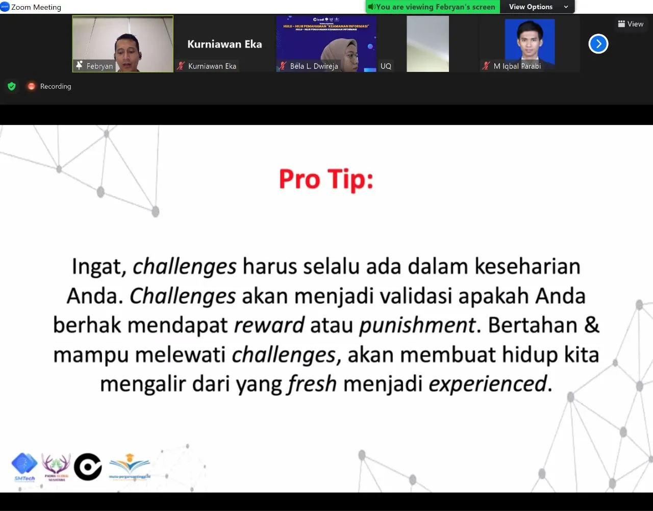 WEBINAR HULU DAN HILIR MANAJEMEN KEAMANAN INFORMASI