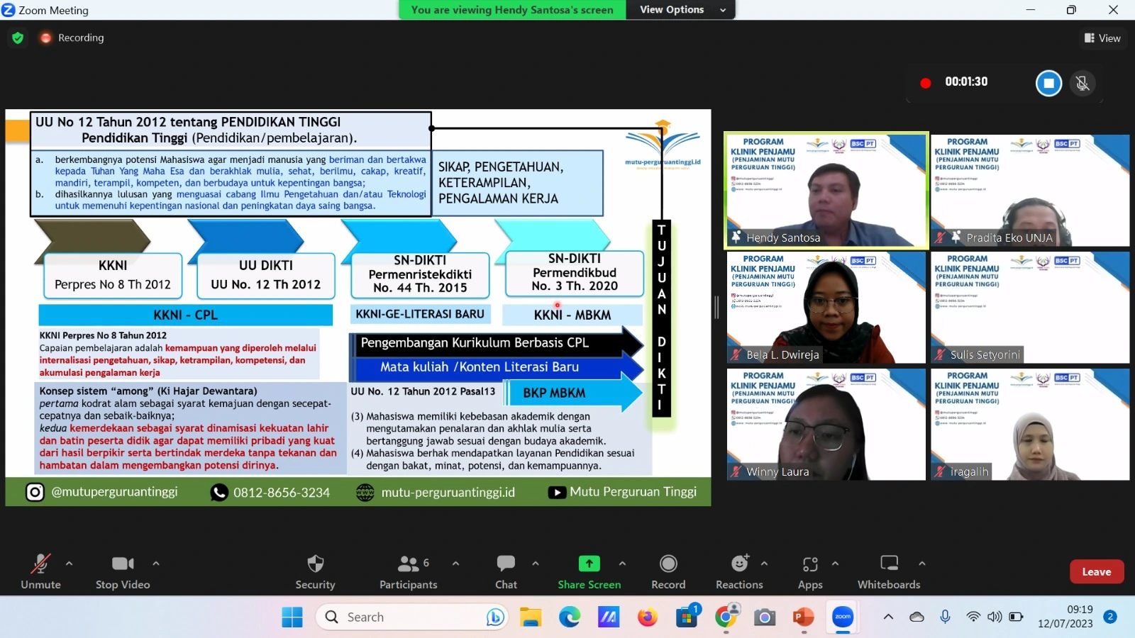 PENYELENGGARAAN KLINIK PENJAMINAN MUTU DENGAN FAKULTAS SAINS DAN TEKNOLOGI UNIVERSITAS JAMBI