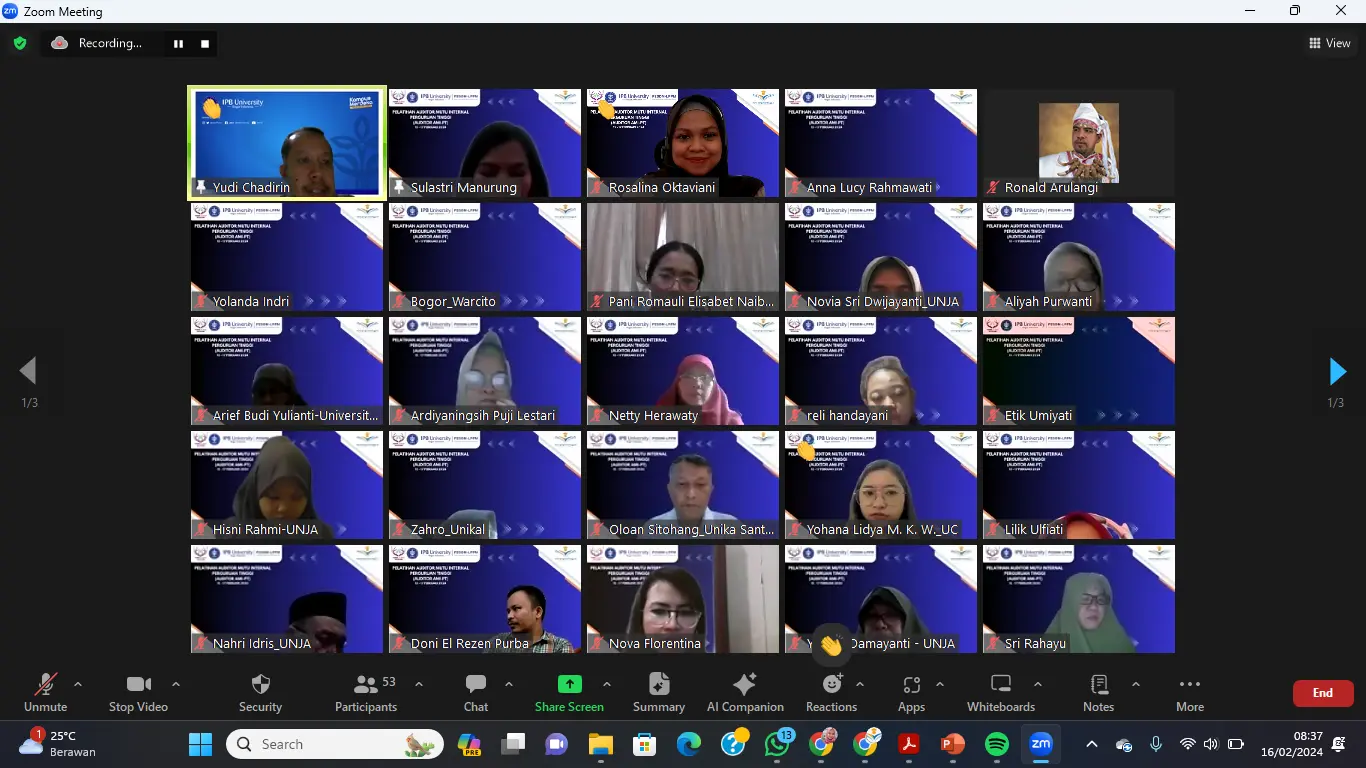 PLATFORM mutuperguruantinggi.id SUKSES MENYELENGGARAKAN PELATIHAN DAN SERTIFIKASI AUDITOR MUTU INTERNAL (AUDITOR AMI-PT)
