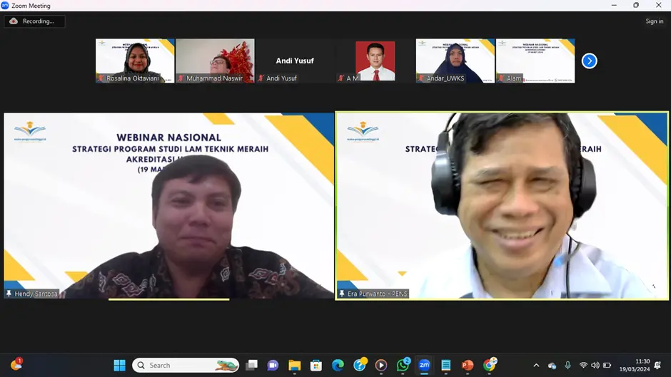 WEBINAR NASIONAL : STRATEGI PROGRAM STUDI LAM TEKNIK MERAIH AKREDITASI UNGGUL