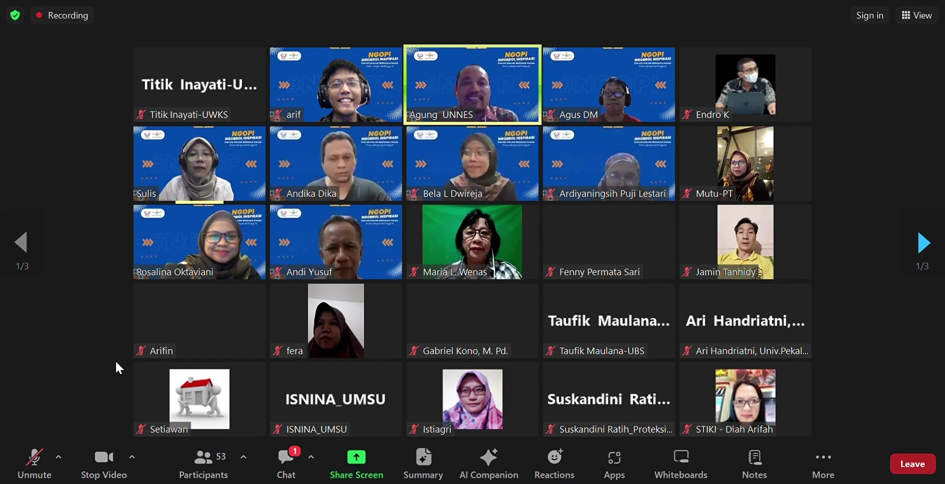 NGOPI-NGOBROL INSPIRASI BERSAMA PAKAR mutuperguruantinggi.id