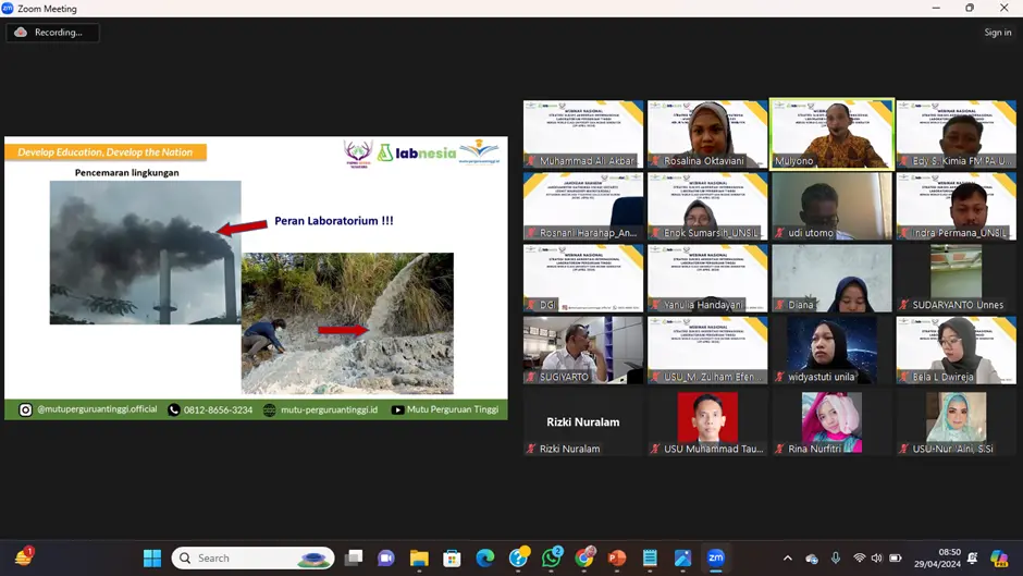 WEBINAR NASIONAL : STRATEGI SUKSES AKREDITASI INTERNASIONAL LABORATORIUM PERGURUAN TINGGI