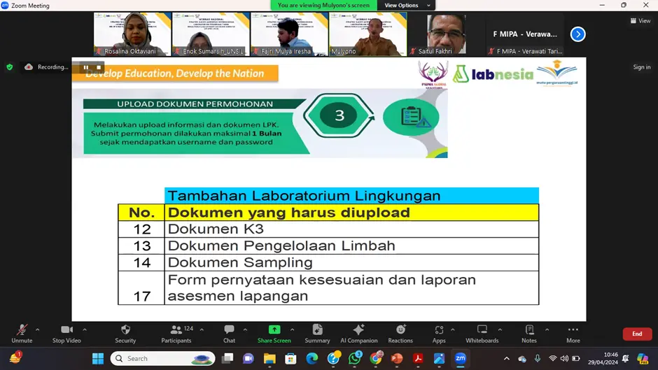 WEBINAR NASIONAL : STRATEGI SUKSES AKREDITASI INTERNASIONAL LABORATORIUM PERGURUAN TINGGI
