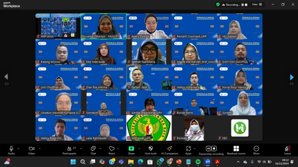 Dalam rangka meningkatkan kualitas pengelolaan jurnal ilmiah di perguruan tinggi, Mutu Perguruan Tinggi sukses menggelar Pelatihan dan Sertifikasi Pengelola Jurnal Berlisensi BNSP secara daring melalui Zoom Meeting.