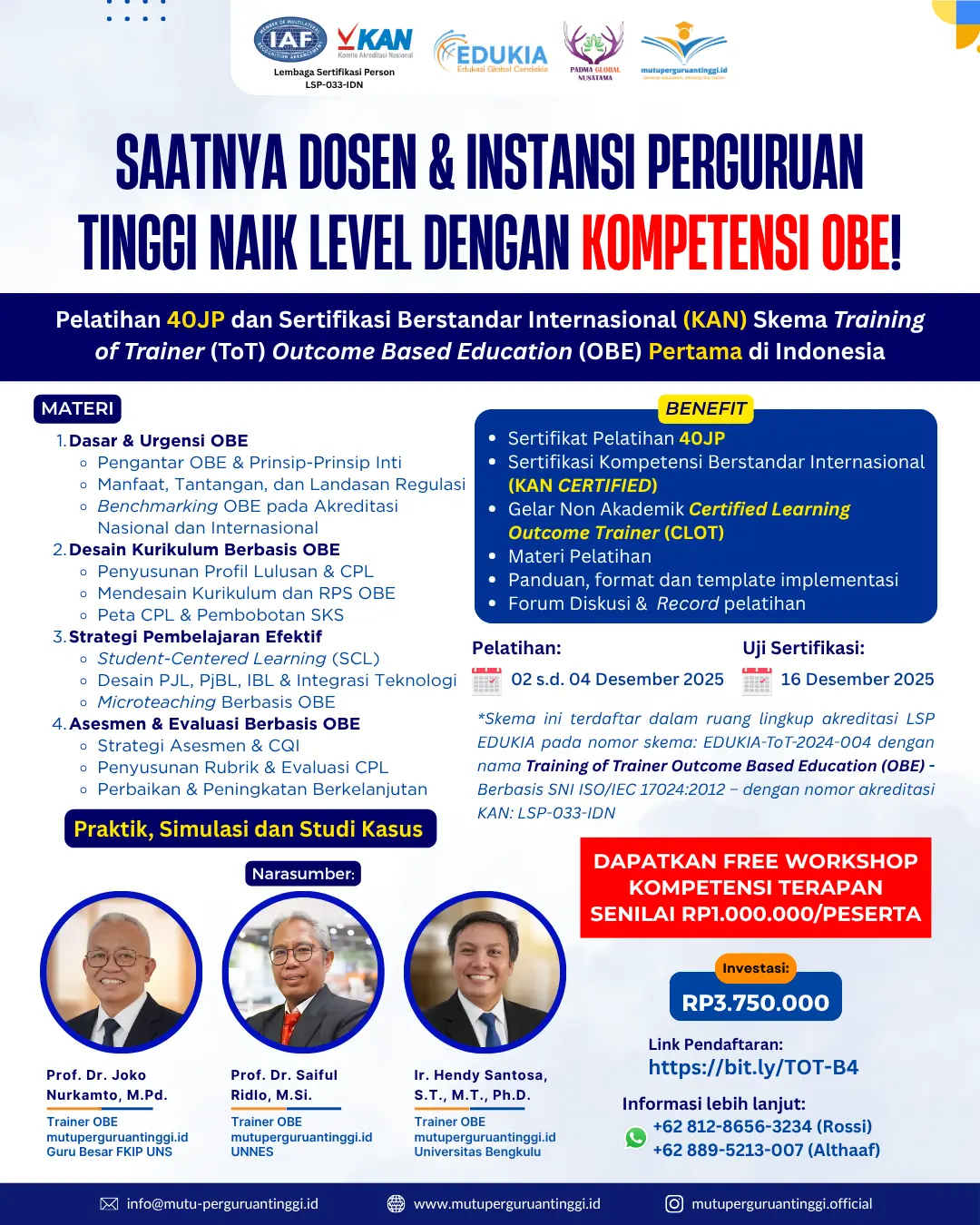 Pelatihan dan Serkom TOT OBE-Desember 2025