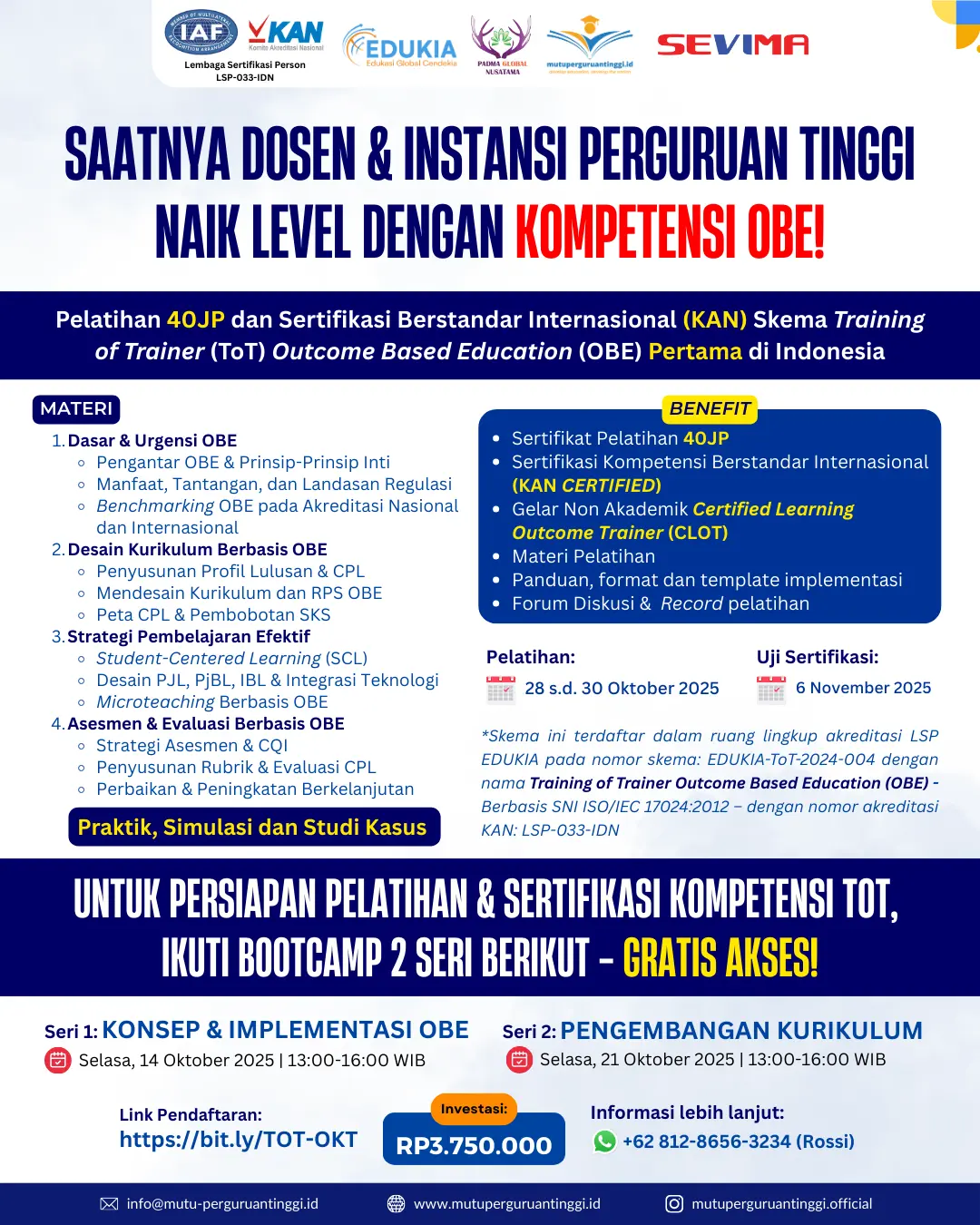 Pelatihan dan Serkom TOT OBE-Oktober 2025