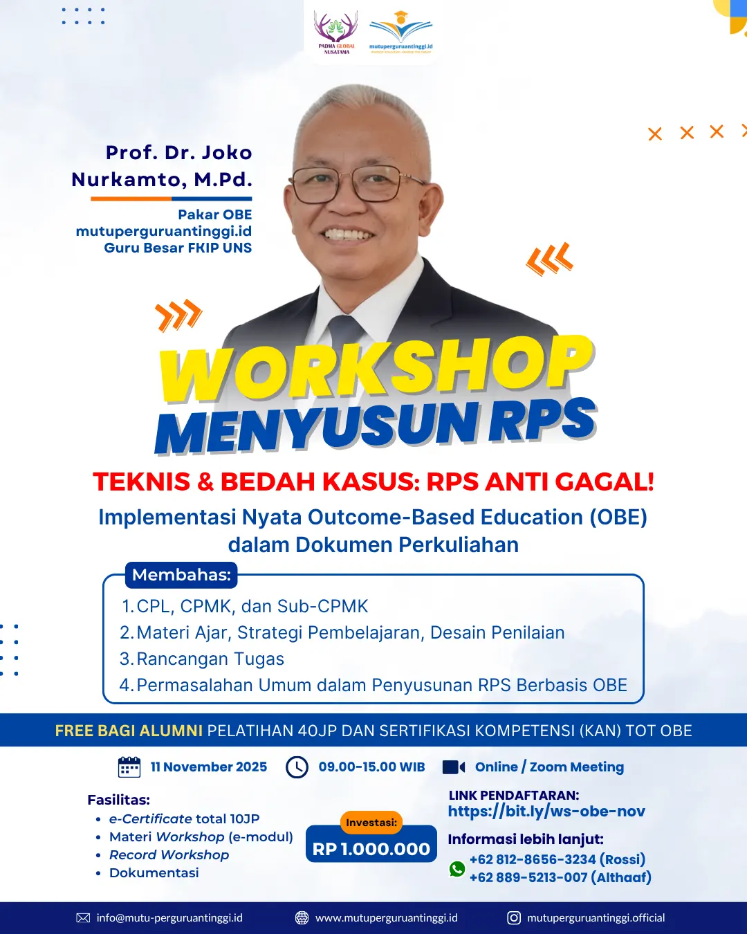 Workshop Outcome Based Education (OBE)-November 2025