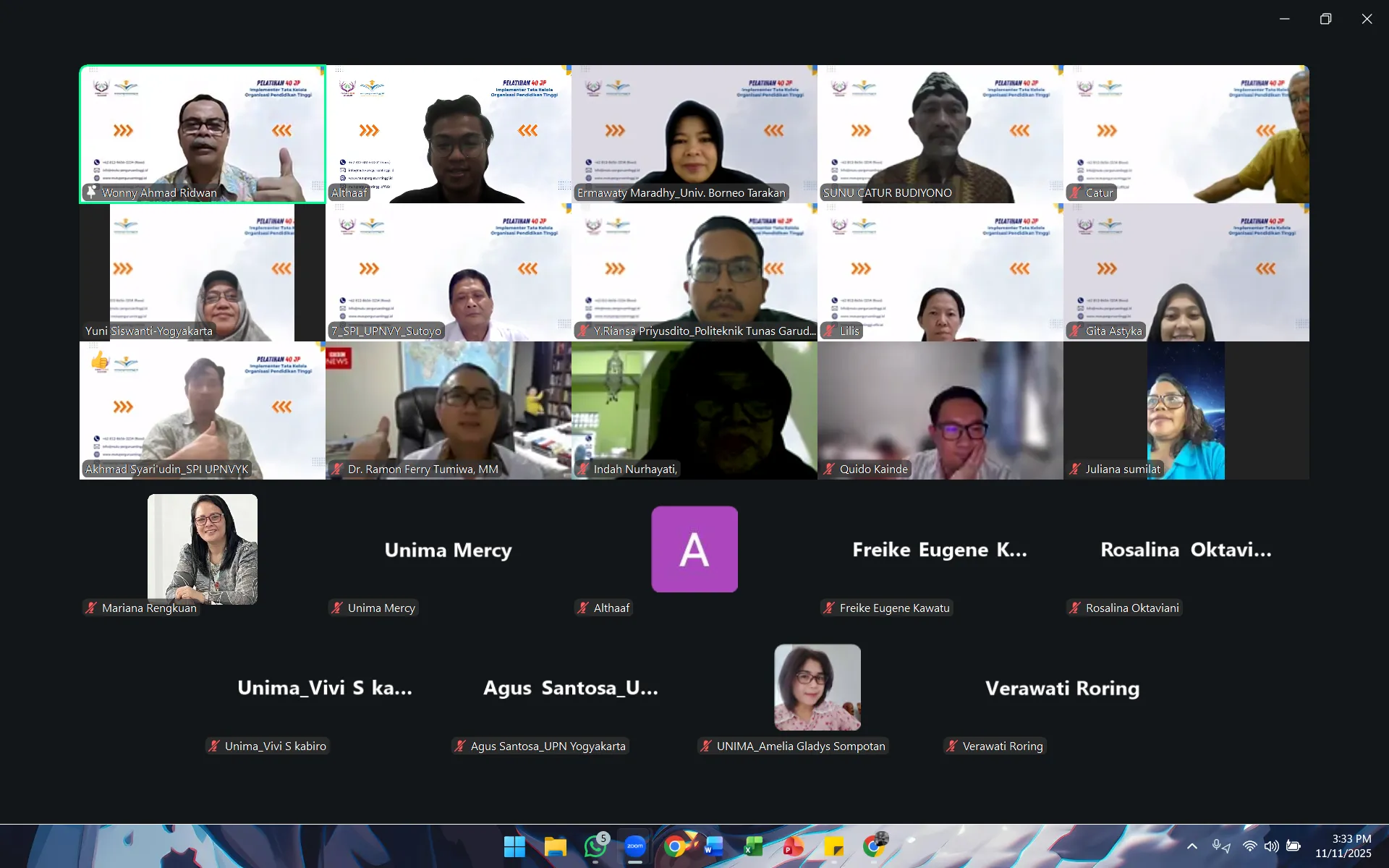 Sukses Besar! Pelatihan Tata Kelola Organisasi Perguruan Tinggi: Kunci Good University Governance (GUG)