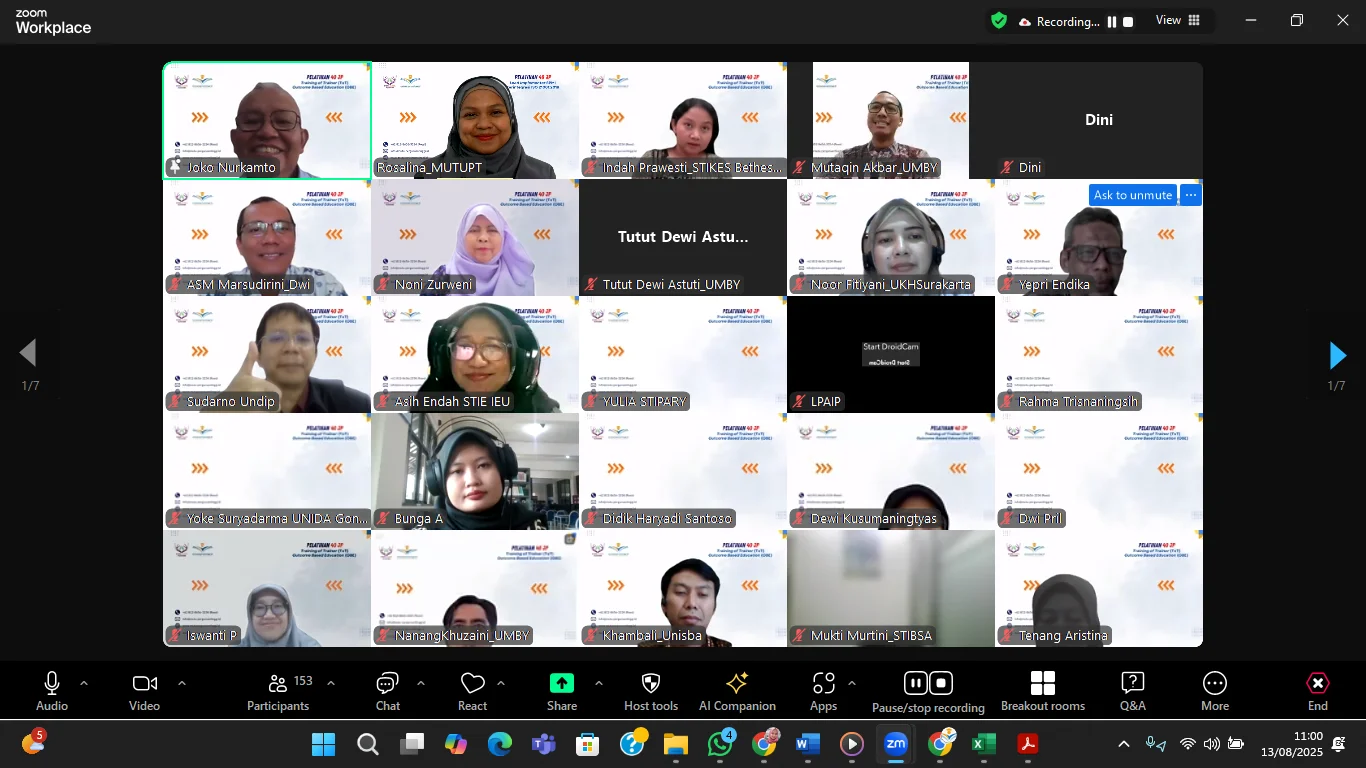 Sukses Besar! Mutuperguruantinggi.id Gelar Pelatihan ToT OBE Batch Agustus 2025 untuk 200 Dosen dan Praktisi