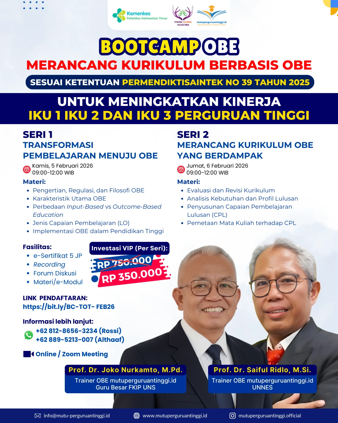 Bootcamp-Training of Trainer Outcome Based Education-Februari 2026