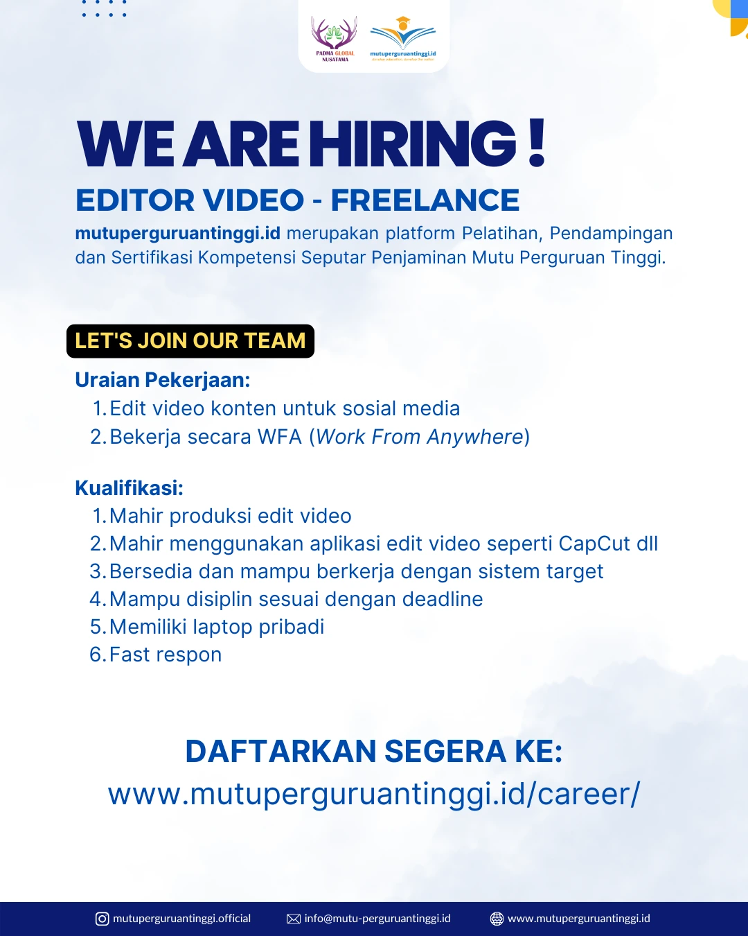 EDITOR VIDEO – FREELANCE