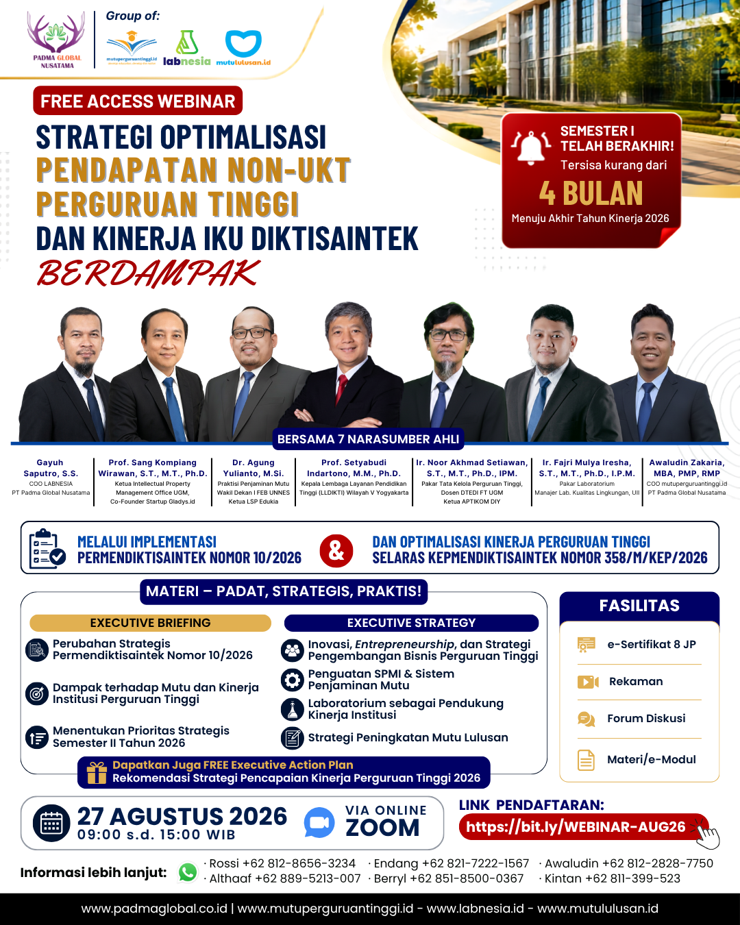 Webinar Nasional: Strategi Optimalisasi Bisnis Kampus dan Kinerja Iku PT Berdampak