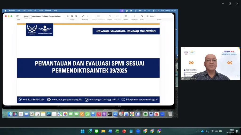 Akselerasi Mutu PT: Mutuperguruantinggi.id Sukses Gelar Pelatihan Lead Implementer SPMI Berbasis Risiko