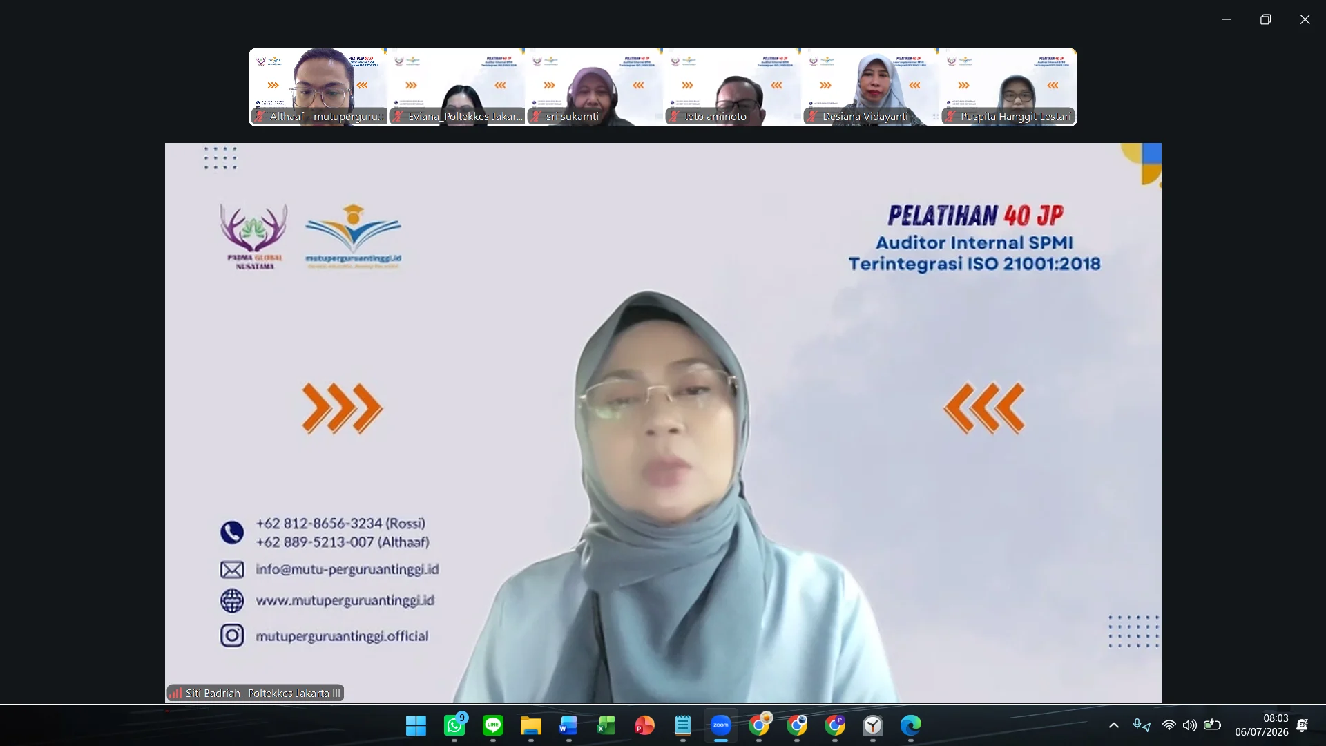 Akselerasi Mutu Pendidikan Tinggi: In-House Training Auditor Internal SPMI Poltekkes Kemenkes Jakarta III Bersama Mutuperguruantinggi.id
